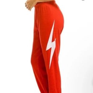 Aviator Nation Bolt Sweatpants in Red (Size XS)